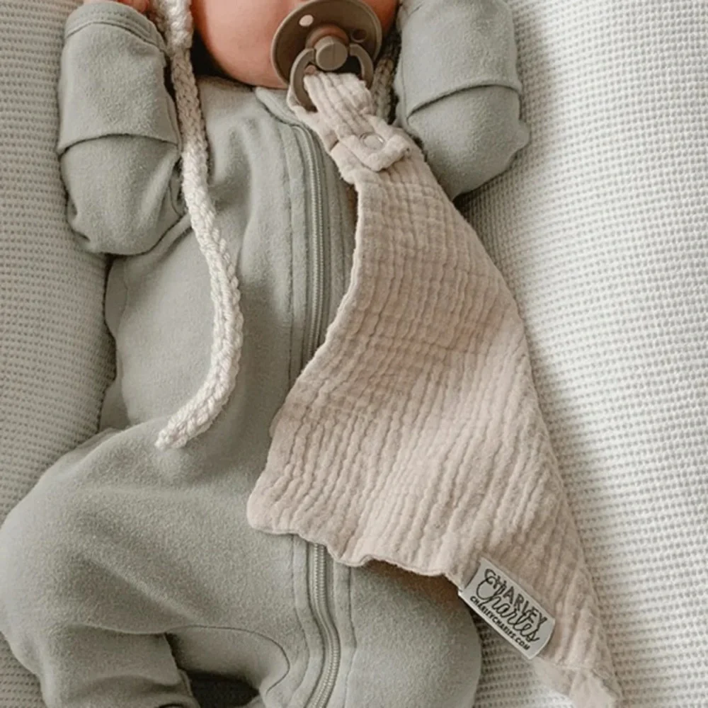 8 CHARLEY Charles Gauze Pacifier Holder Blanket - Mini 7 X 7